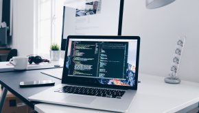 laptop on table